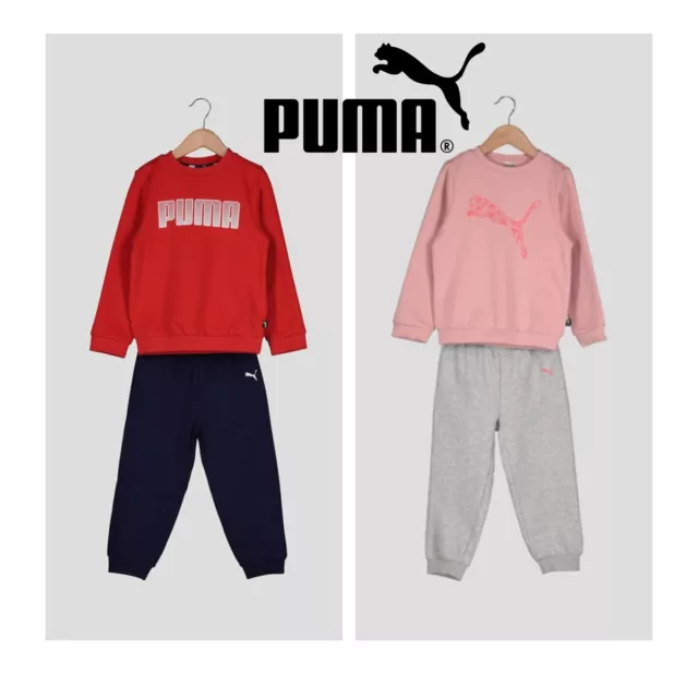 Puma Kids Jog Suit Girls Boys Baby Infant Tracksuit Top Bottoms Size 0-3 Years