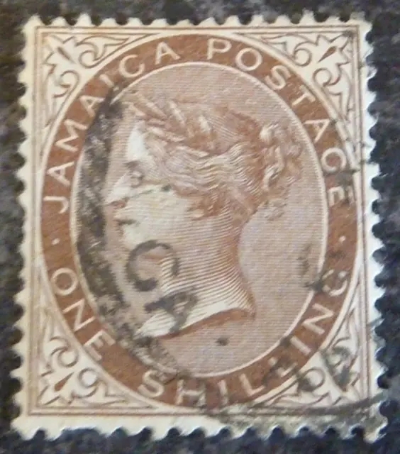 Jamaica Postage Stamp Sg53A One Shilling Deep Brown Fine-Used