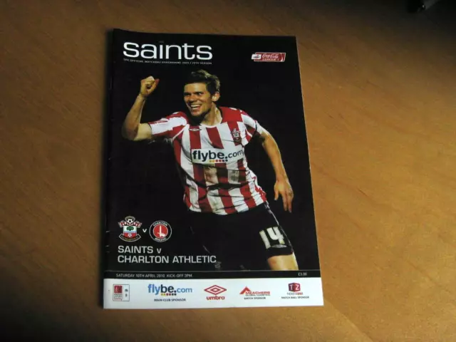 football programme southampton v charlton athletic april 2010