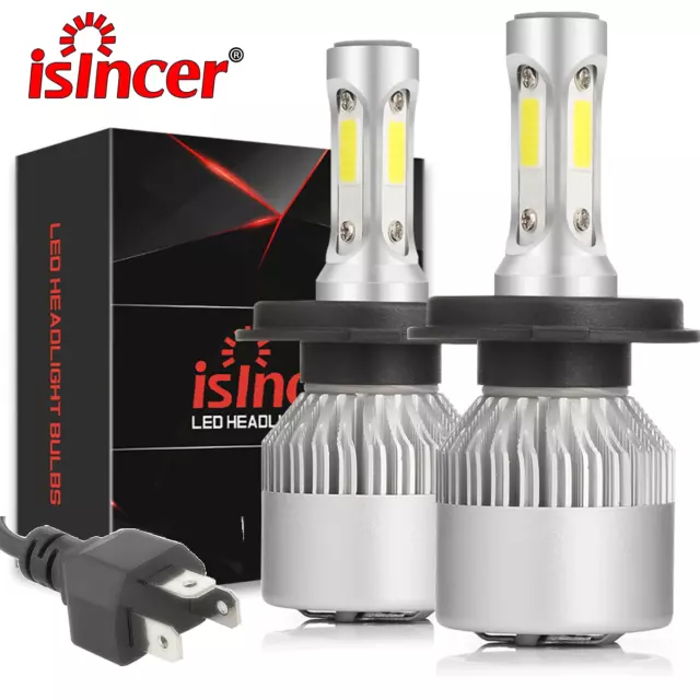 2x H4/9003 LED Headlight Bulbs Conversion Kit 330000LM High Low Beam 6500K White