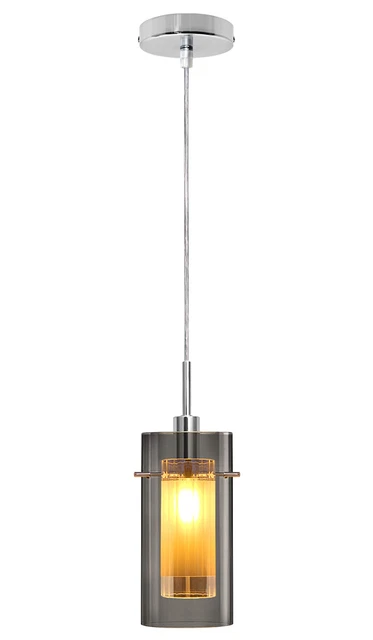 Vintage Smoked Glass Shade Hanging Pendant Ceiling Home Pub Diner Light M0116