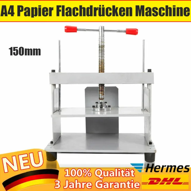 A4 Papier Flachdrücken Maschine Buchbinder Buchbinderpresse+Balance-Leiste 150mm