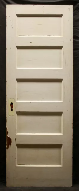 27.5"x78" Antique Vintage Old Exterior Interior SOLID Wood Closet Door 5 Panels