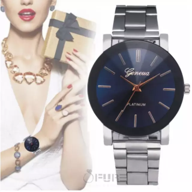 Luxury Women Ultra Thin Stainless Steel Band Analog Display Quartz Wristwatches