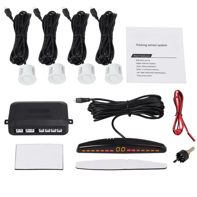4 Car Reverse Parking Sensors Front Rear Sensor Buzzer Alarm Aid Kit LED Display