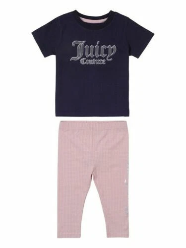 Juicy Couture Toddler Girls Dot Print Tee And Legging Set - Navy/pink -36 Months