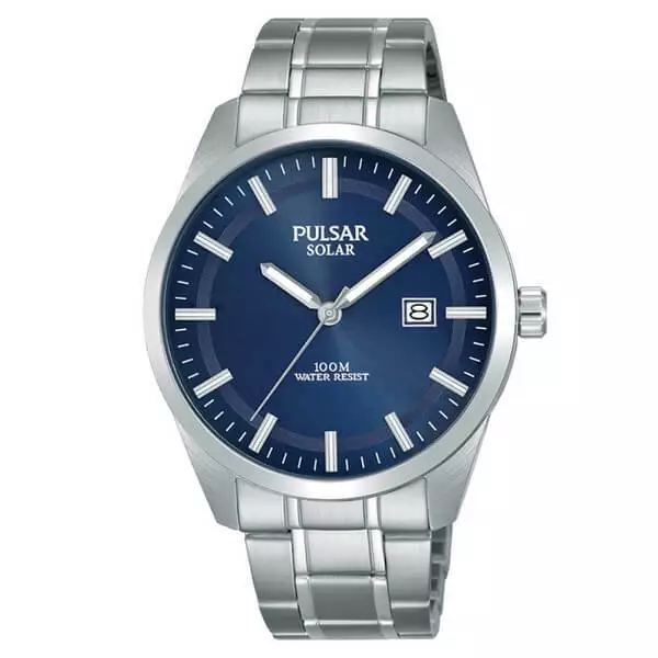 Orologio Pulsar Uomo PX3167X1 acciaio e quadrante blu datario e ricarica solare