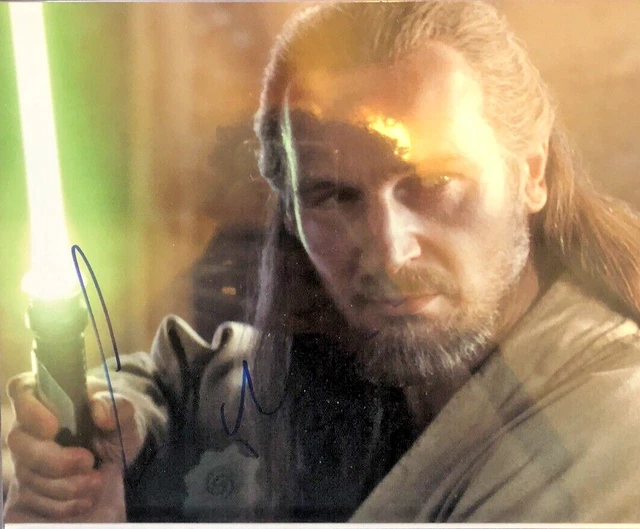 qui gon jinn Liam Neeson star wars autographed 8x10 photo Certified