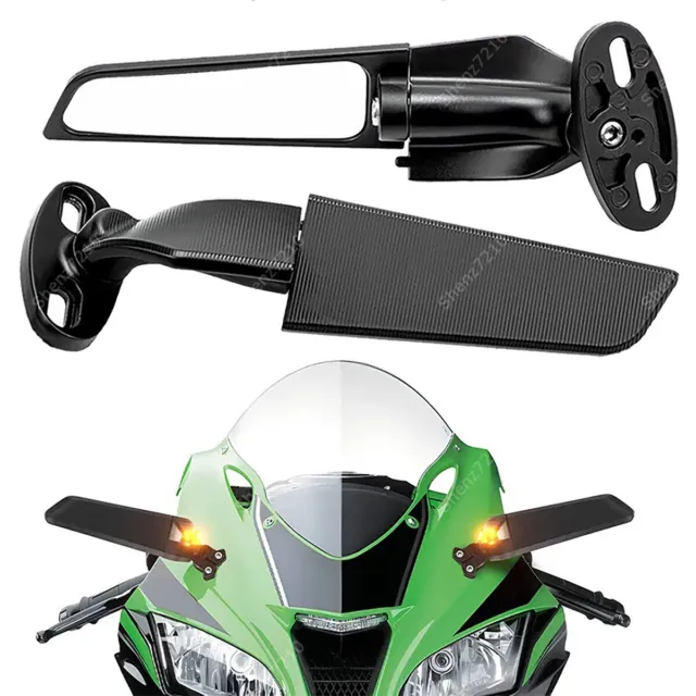 Adjustable Rearview Wind Wing Mirrors For 1995-2024 Kawasaki NINJA ZX6R Upgrade