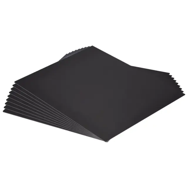 Negro ABS Plástico Hoja 10x8x0.02" para Edificio Modelo, DIY Artesanía, 8pzs