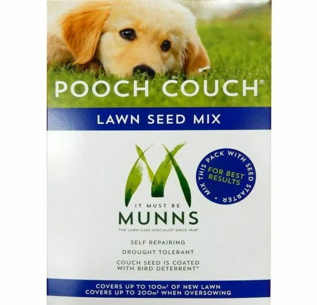 Lawn Seed Mix Munns Pooch Couch Fine Hardwearing Lawn 500g