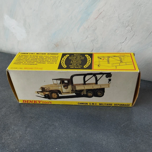 DINKY TOYS 1:43, GMC grue lot 7 dépannage + pilote militaire