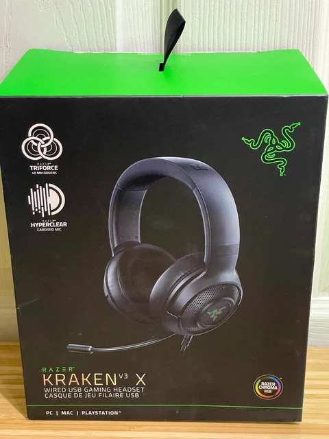Neuf Razer Kraken V3 X Câblé USB Gaming Casque PS4 PS5 PC Mac PLAYSTATION Noir