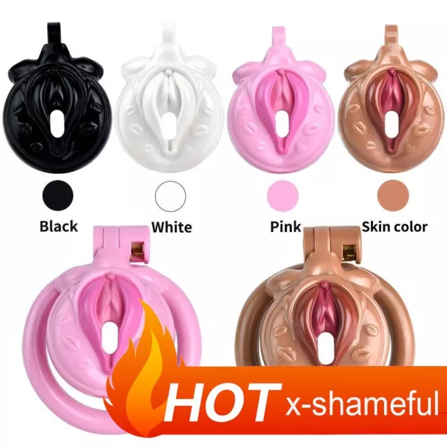 Resin Male Chastity Device Super Small Cage Men Sissy Locking Belt 4 Rings