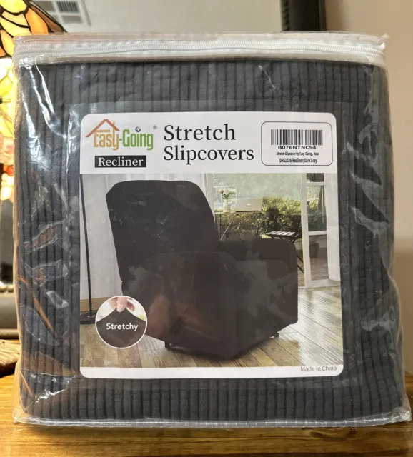 Easy-Going Stretch Recliner Slipcover  Dark Gray New.