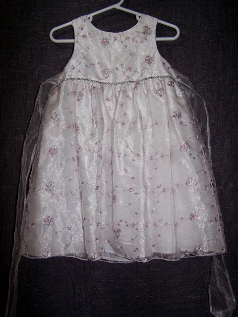 MARMELLATA SPECIAL OCCASION Dress, White & Lavender & Metallic Silver  Floral 2T $8.00 - PicClick