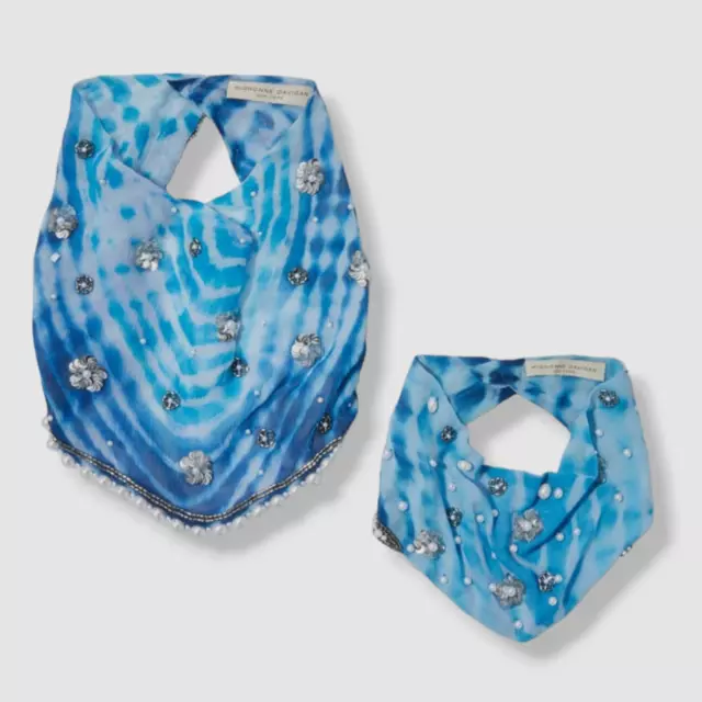 $395 Mignonne Gavigan Women's Blue Mom & Kid Le Charlot Set Of 2 Scarf Necklace