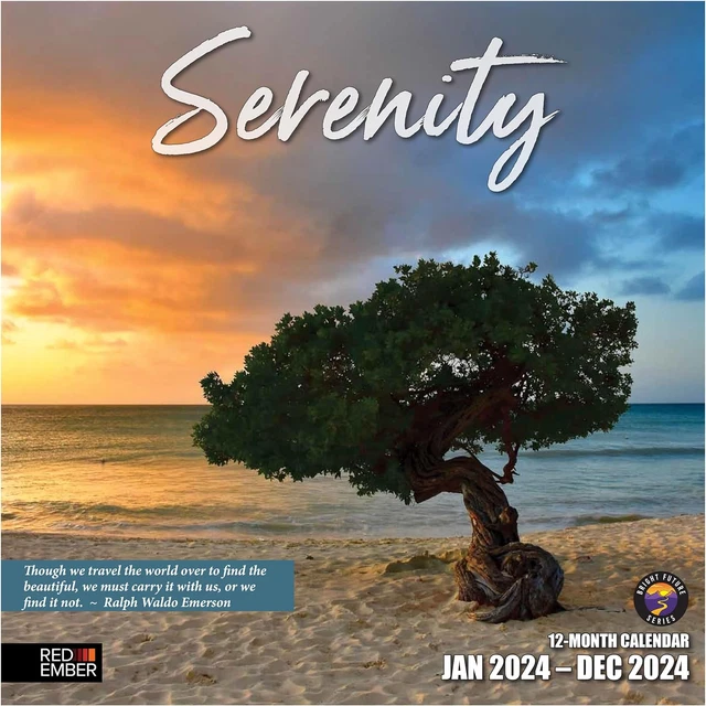 SERENITY WITH INSPIRATIONAL Quotes 2024 Hangable Monthly Wall Calendar
