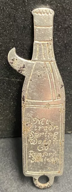 Mt. Zircon Spring Water Co. Bottle Opener Vintage Rumford Maine  Water of Health