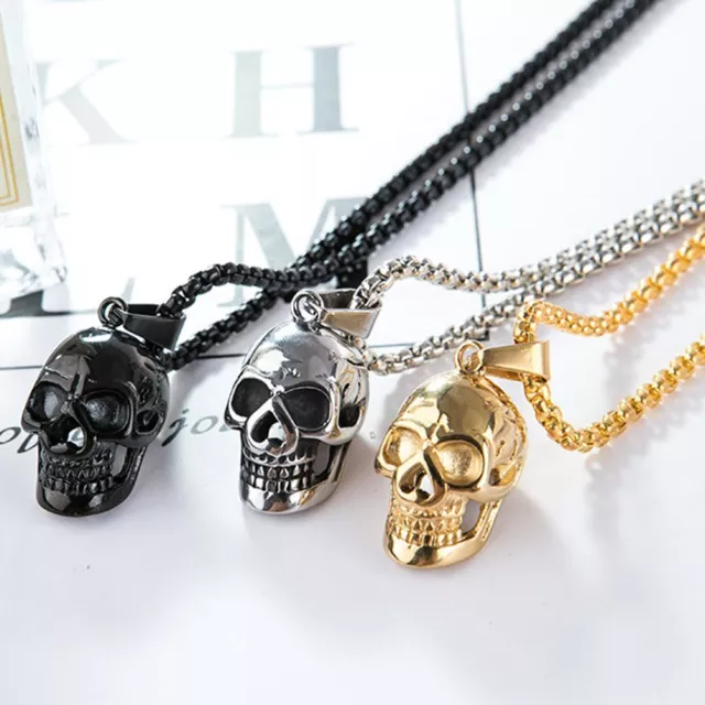 Endommagé Roche Hip hop Motard gothique Collier pendentif tête de mort Punk