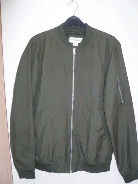 MENS PULL Bear bomber jacket green size M PicClick UK