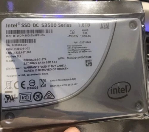 NEW INTEL SSD DC S3500 Series 1.6TB 6GB/s 2.5" Solid State Drives ...