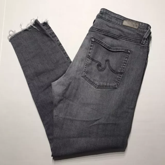 AG Adriano Goldschmied The Farrah Skinny Ankle High Rise Jeans Gray Size 30