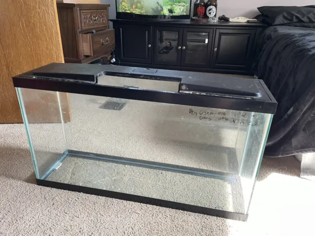 Aqueon Standard Glass 20 Gallon Long Aquarium Tank, Black Trim / Lid