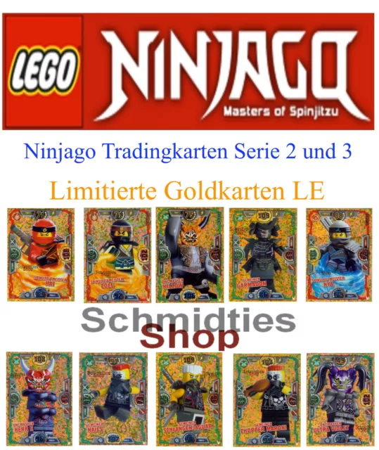 Ninjago Limitierte Trading Goldkarten Serie 2 und 3 - Wählen sie ihre Karten!