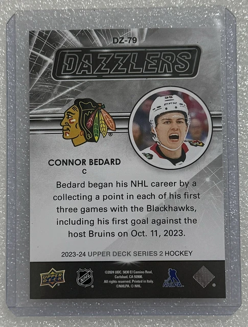 2023-24 CONNOR BEDARD Upper Deck Series 2 Rookie Rc Blue Dazzlers #Dz