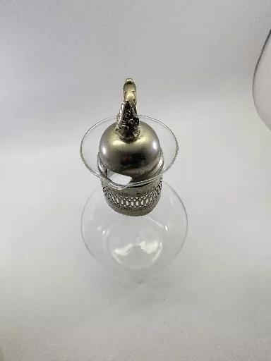 Vintage Silver Plated Glass Coffee Tea Carafe Pot 3