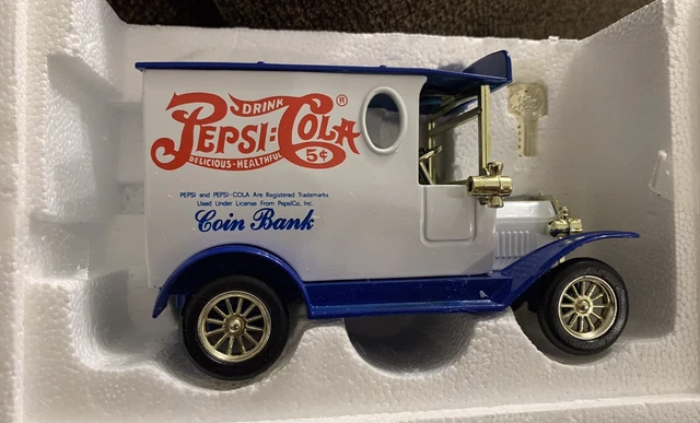 Pepsi-Cola Die Cast Delivery Truck Coin Bank  With Key, Celebrating 100 Years