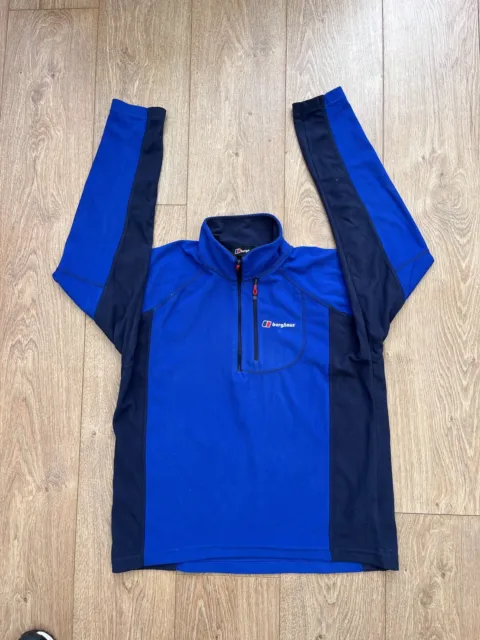 Berghaus Men’s Blue Long Sleeved Fleece 1/4 Zip Small Used Condition