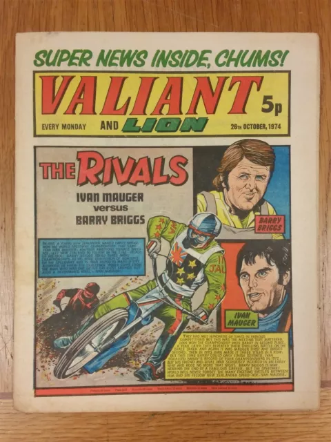 Valiant And Lion 26Th October 1974 British Weekly Uk Comic _