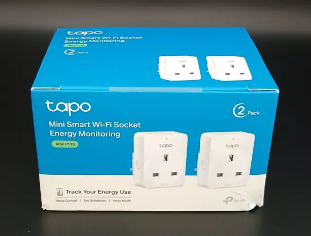 Tapo Smart Wi-Fi Socket Plug - Energy Monitoring - 2 Pack - alexa, Google Home