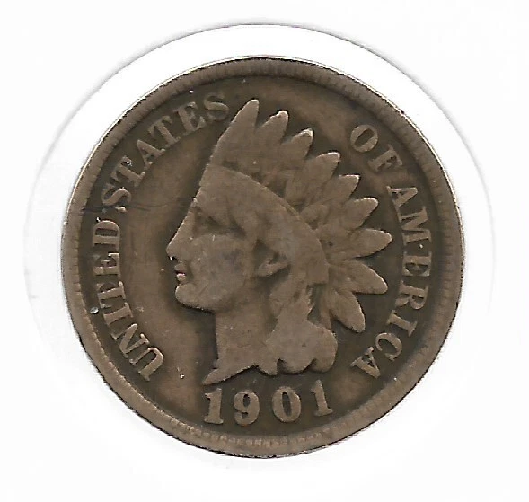 1901 Rare 100 Year Old Indian Head Penny Liberty Shield Cent US Collection Coin