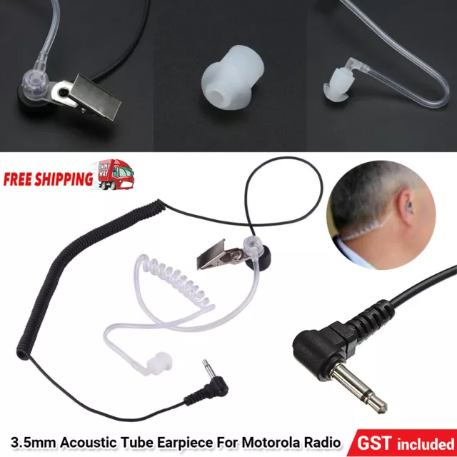 1-3PCS 3.5mm Transparent Covert Acoustic Tube Earpiece For Motorola Radio