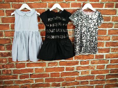 Girl Bundle Age 3-4 Years Next M&S Summer Party Sequins Short Sleeve Black 104Cm