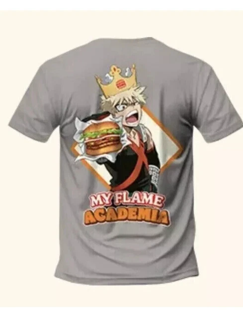 T-shirt Collector My Hero Academia X Burger King - Personnage Deku - Taille M - Bleu - Neuf Sans Étiquette