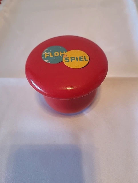 Flohspiel*Knipsspiel*Pilz*Rot*für 6 Spieler*und 22 Steine extra*DDR*Holz*um 1960