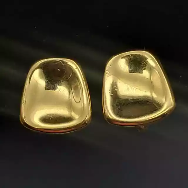 Gold Tone Monet Clip On Earrings Vintage Costume Jewelry