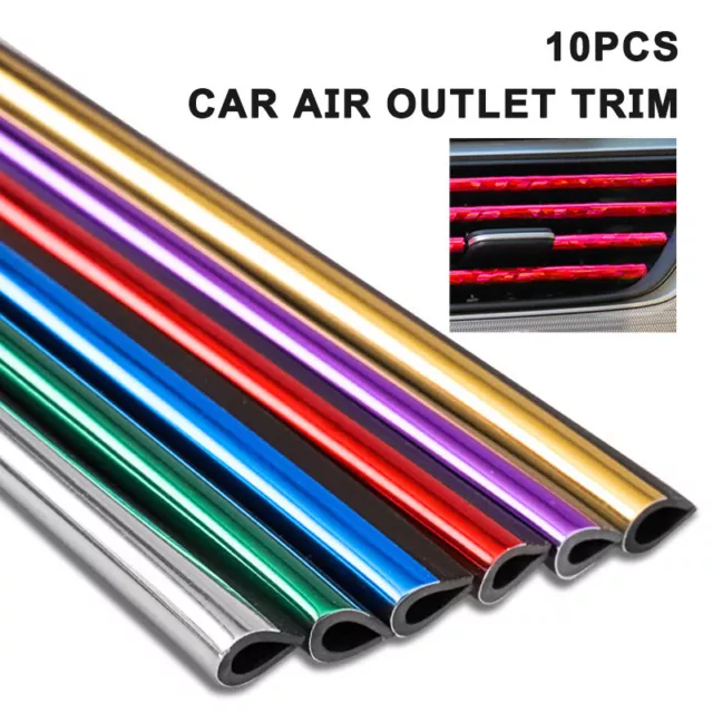 10Pcs 20cm Universal Car Air Conditioner Outlet Decoration U Shape Trim Strips