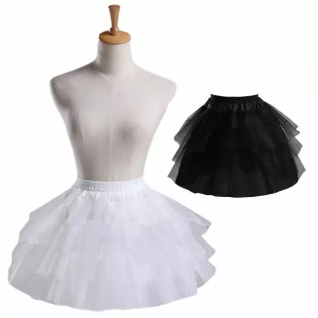 Kids Girls Petticoat Tutu Crinoline Underskirt Hoopless Slips Wedding Costumes