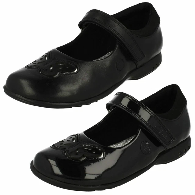 Ragazze Clarks Trixi Rosa Neonato Gancio & Ciclo Pelle Bambini Scuola Formale Da