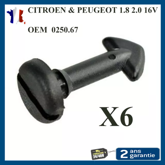 Kit 4 Vis + Clips Cache Moteur HDI Support pour Peugeot 206 207