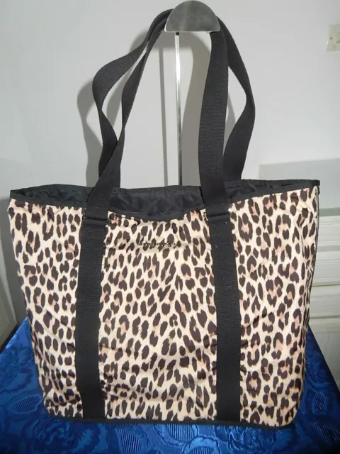 RARE GRAND SAC Cabas Marque Sonia Rykiel Reversible Noir Panthere