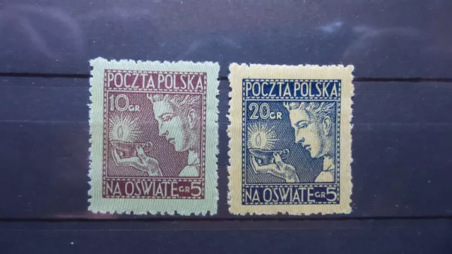 Polen 1928 / Kat. Fischer Nr. 228 - 229  Ungebraucht / mit Falz – Falzresten /