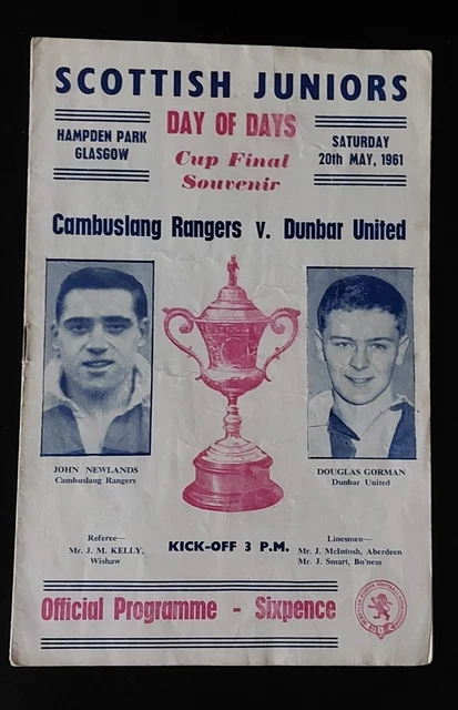 FOOTBALL PROGRAMMES 1961 scottish junior cup final £16.99 PicClick UK