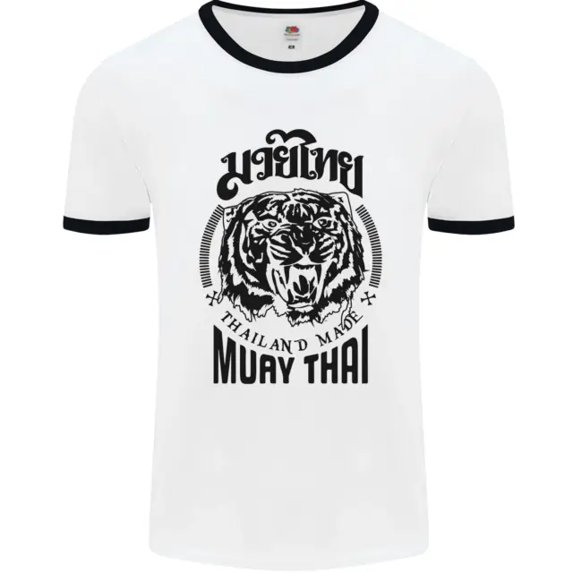 Maglietta Muay Thai Fighter Warrior MMA Arti Marziali da uomo bianco