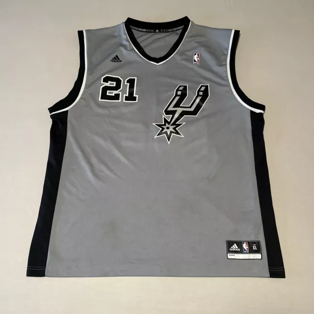 Tim DUNCAN San Antonio SPURS Jersey #21 Gray NBA Adidas size XL